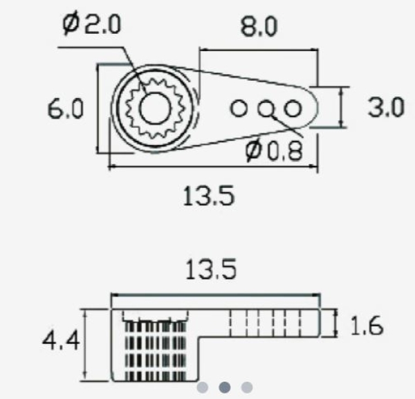 91280002 Servohebel 15T ALU/sz KST 13,5mm